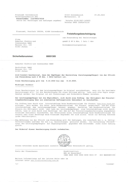Freistellungsbescheinigung